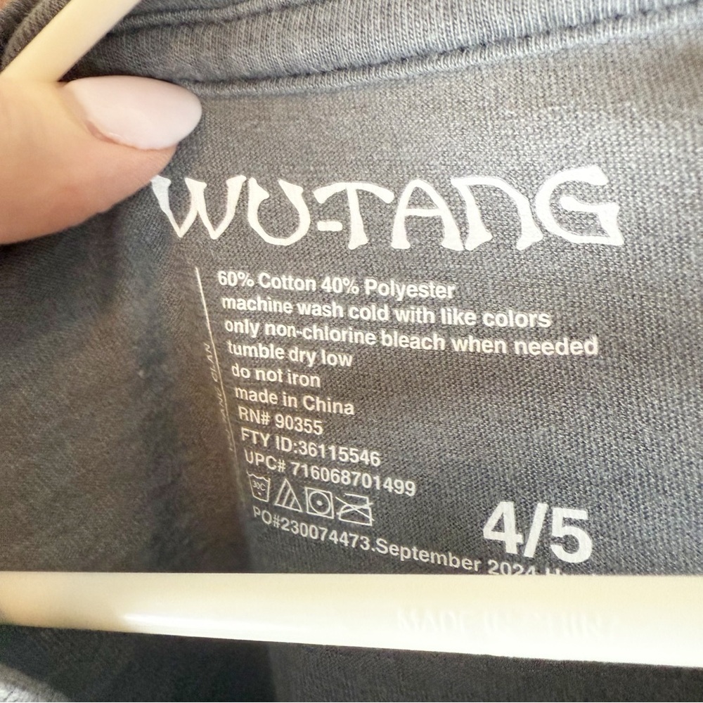 Wu-Tang Clan Kids Logo T-Shirt Gray Sz 4/5 - Picture 4 of 4